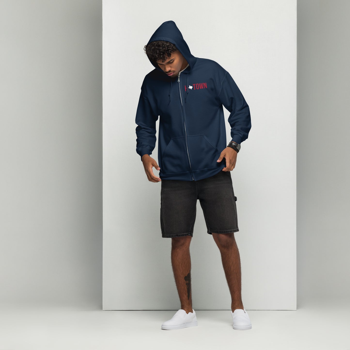 HTOWN Texas Red and Navy Unisex Heavy Blend Zip Hoodie