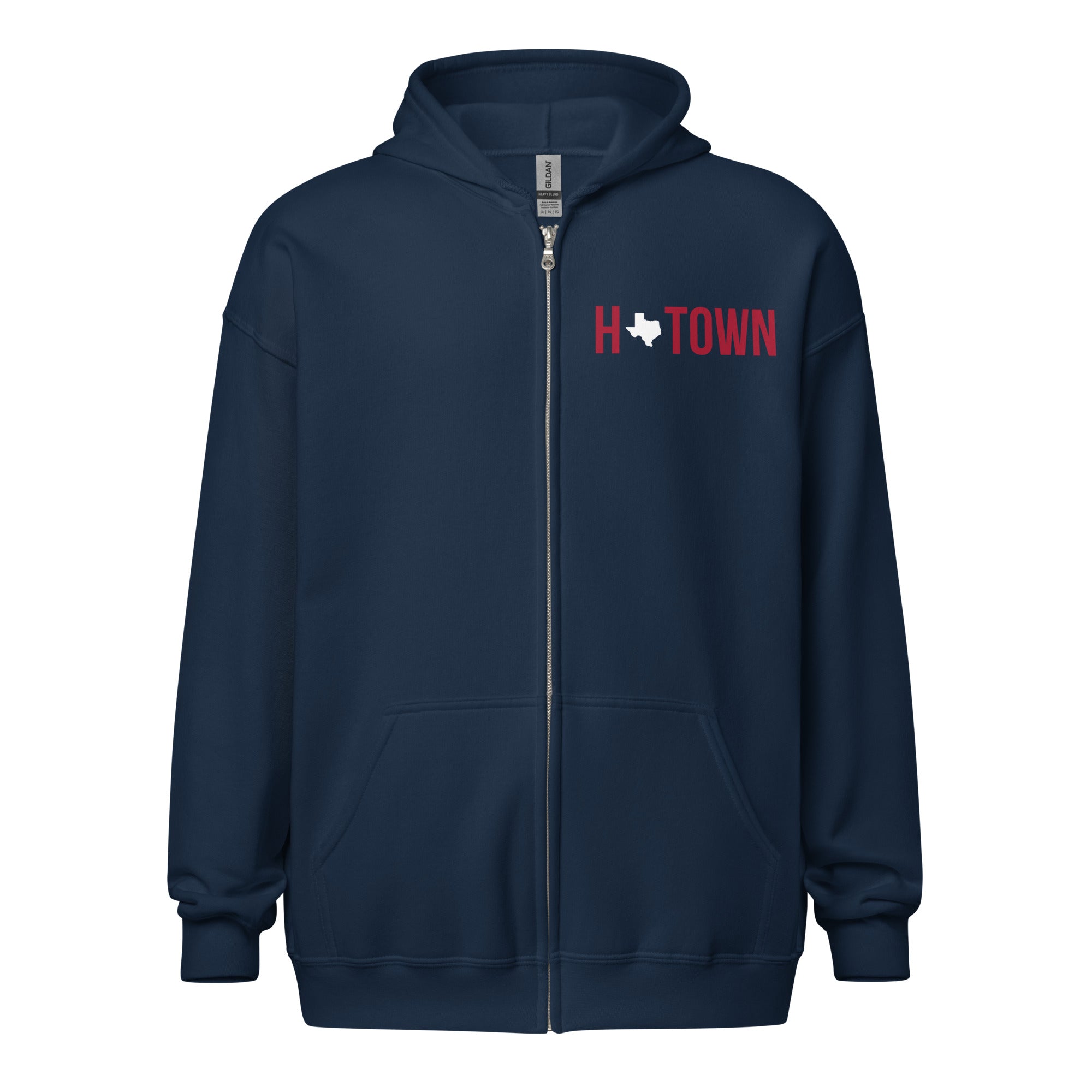 Red and navy online hoodie